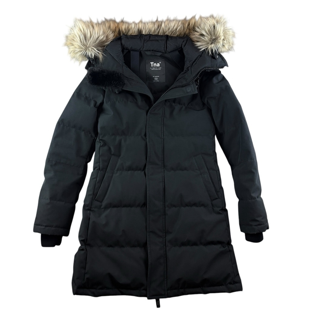 Aritzia Tna Black Ski & Snow Jacket with Fur Trim